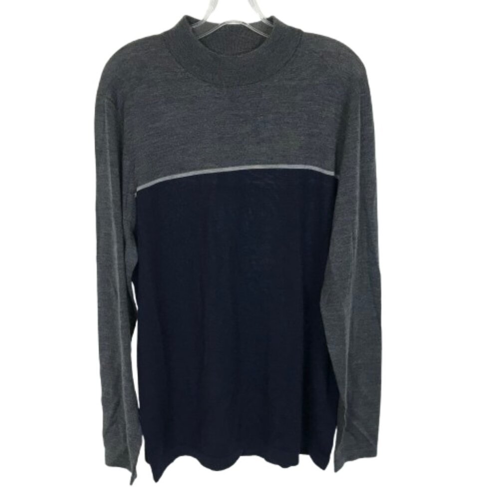 NWT Men Size XL Patrick Asaraff Designer 100% Merino Wool Colorblock Sweater NEW